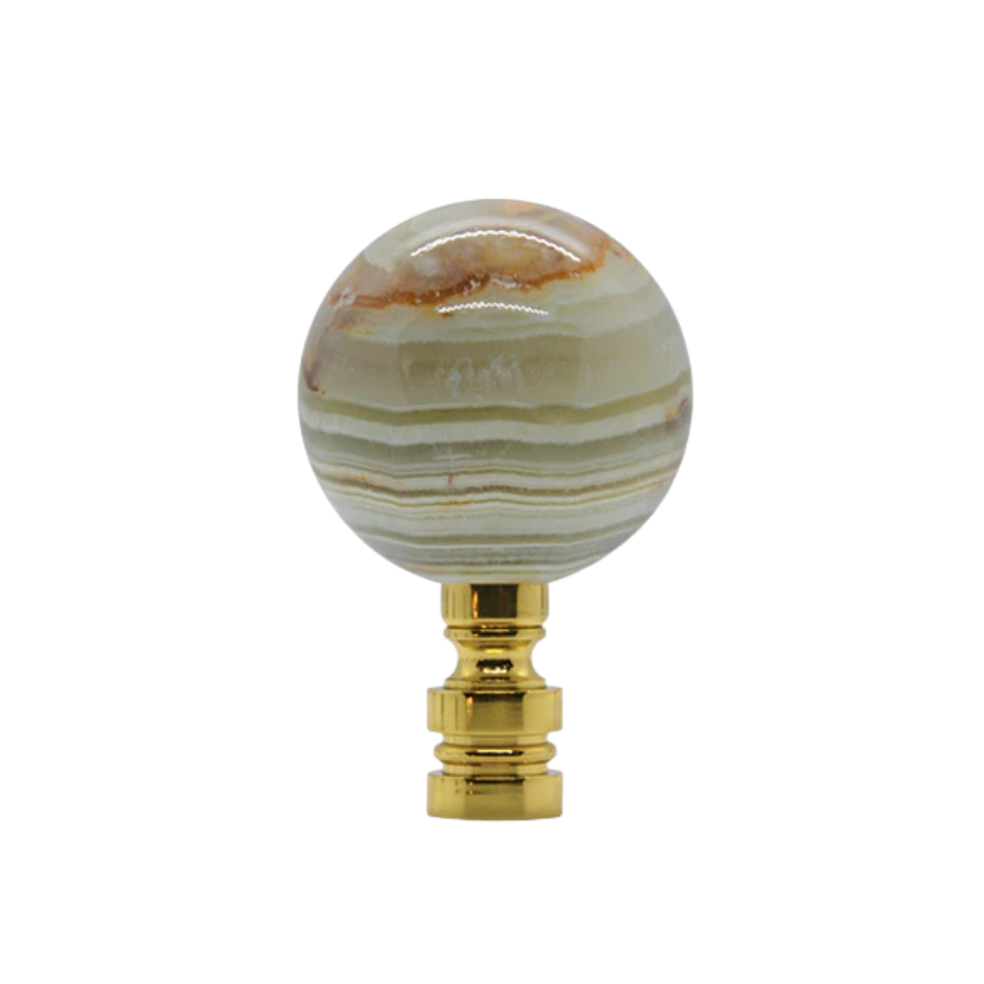 Green & Brown Striped Onyx Finial