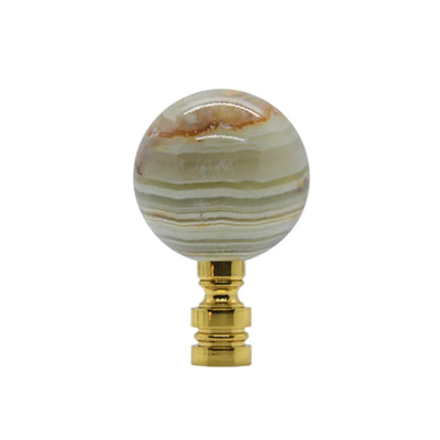 Green & Brown Striped Onyx Finial