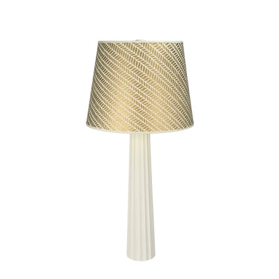 Fluted Spire Large Table Lamp in Plaster White