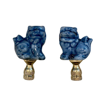 Blue Foo Dog Finials 