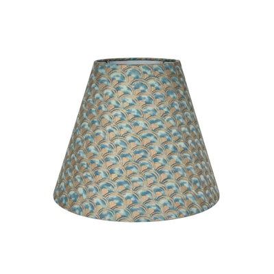 Fortuny - Papiro in Blue Green & Silvery Gold Fabric Lampshade