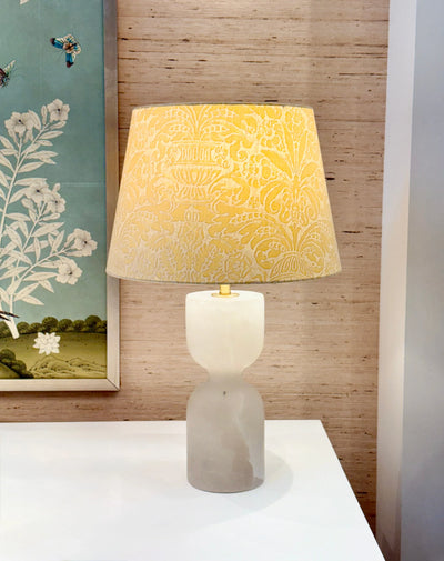 Fortuny - Campanelle in Yellow & Silvery Gold Fabric Lampshade