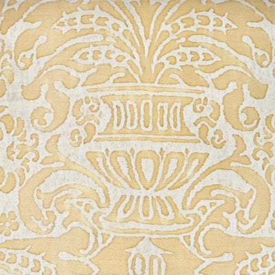 Fortuny - Campanelle in Yellow & Silvery Gold Fabric Lampshade Close up