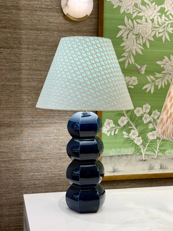 Fortuny - Canestrelli in French Blue & White Fabric Lampshade