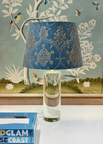 Fortuny - Veronese in Blue & Silvery Sky Fabric Lampshade