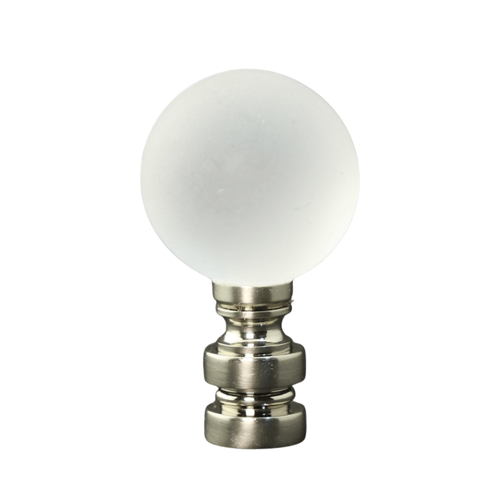 Frosted Ball Polished Nickel Finial