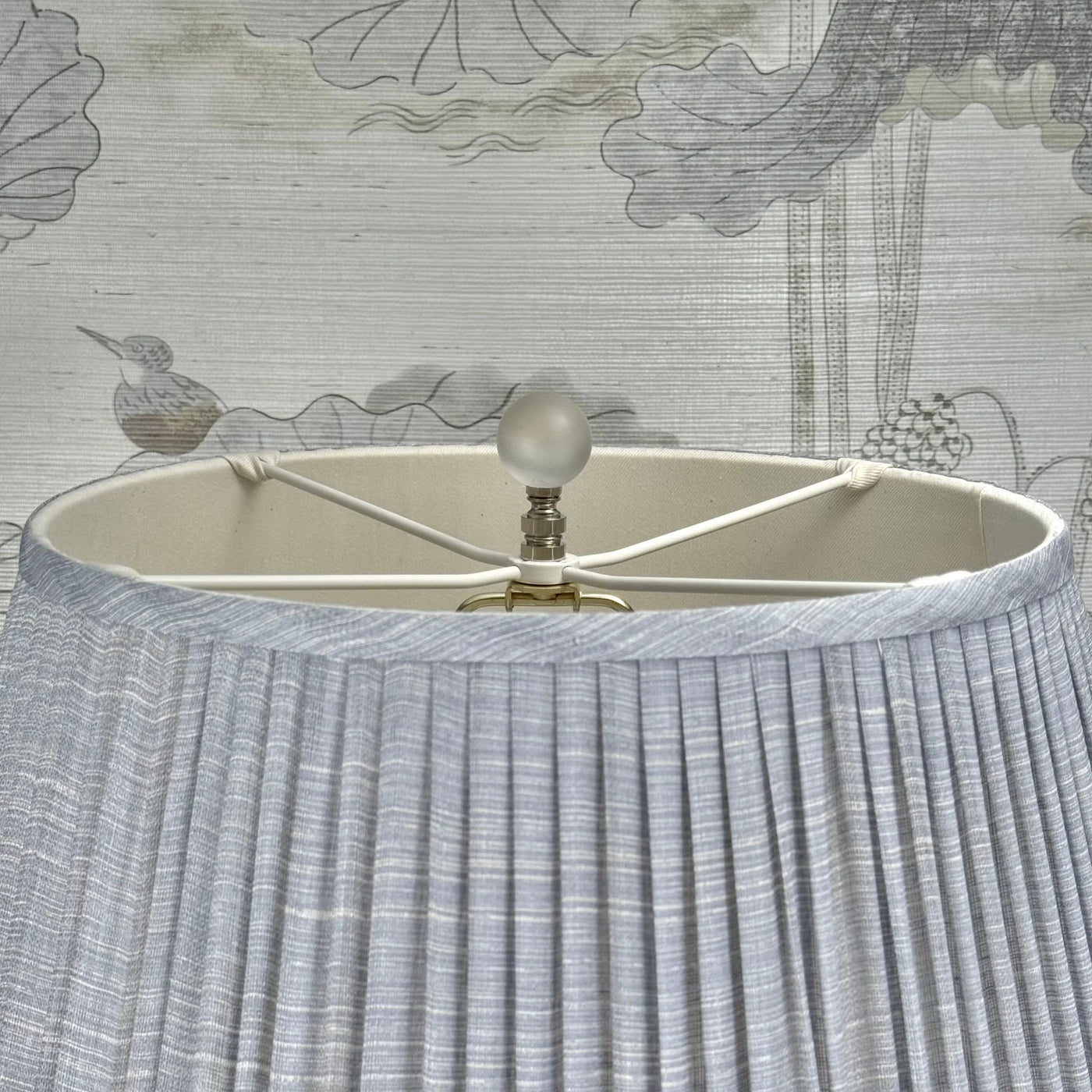 Frosted Ball Polished Nickel Finial 30mm Close Up