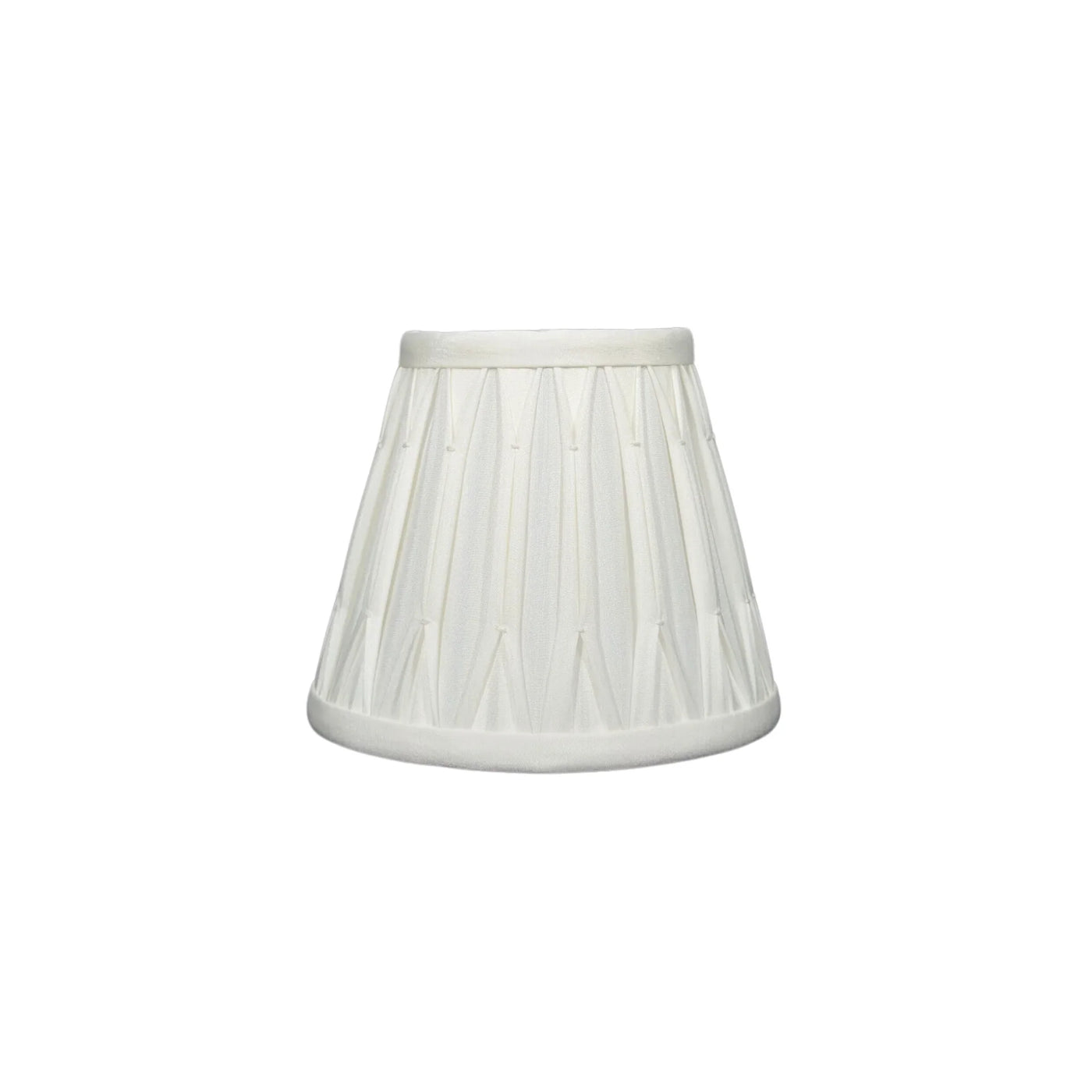 Full Smocked Silk Chandelier Shade - Bone