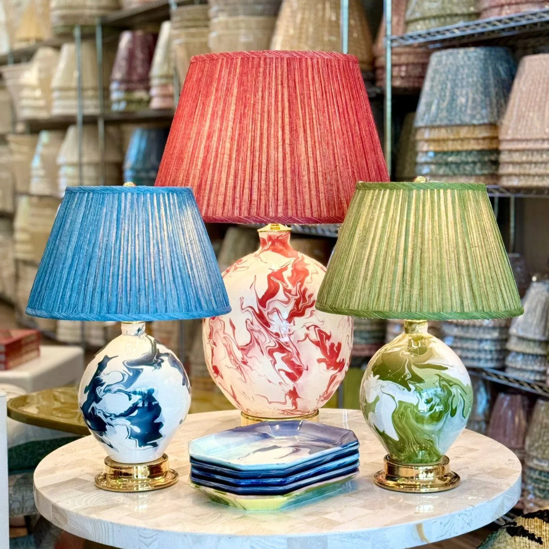 Paul Schneider Maypearl Lamp in Blue & White Geode