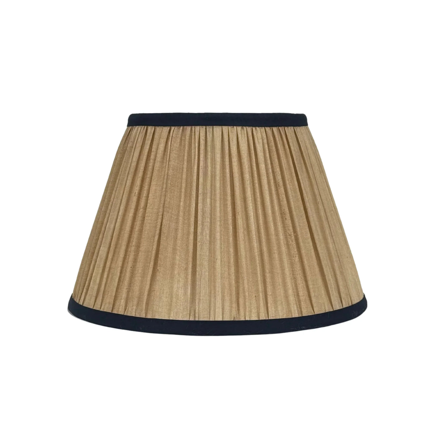 Gold Sari Lampshade with Navy Silk Trim Medium Color