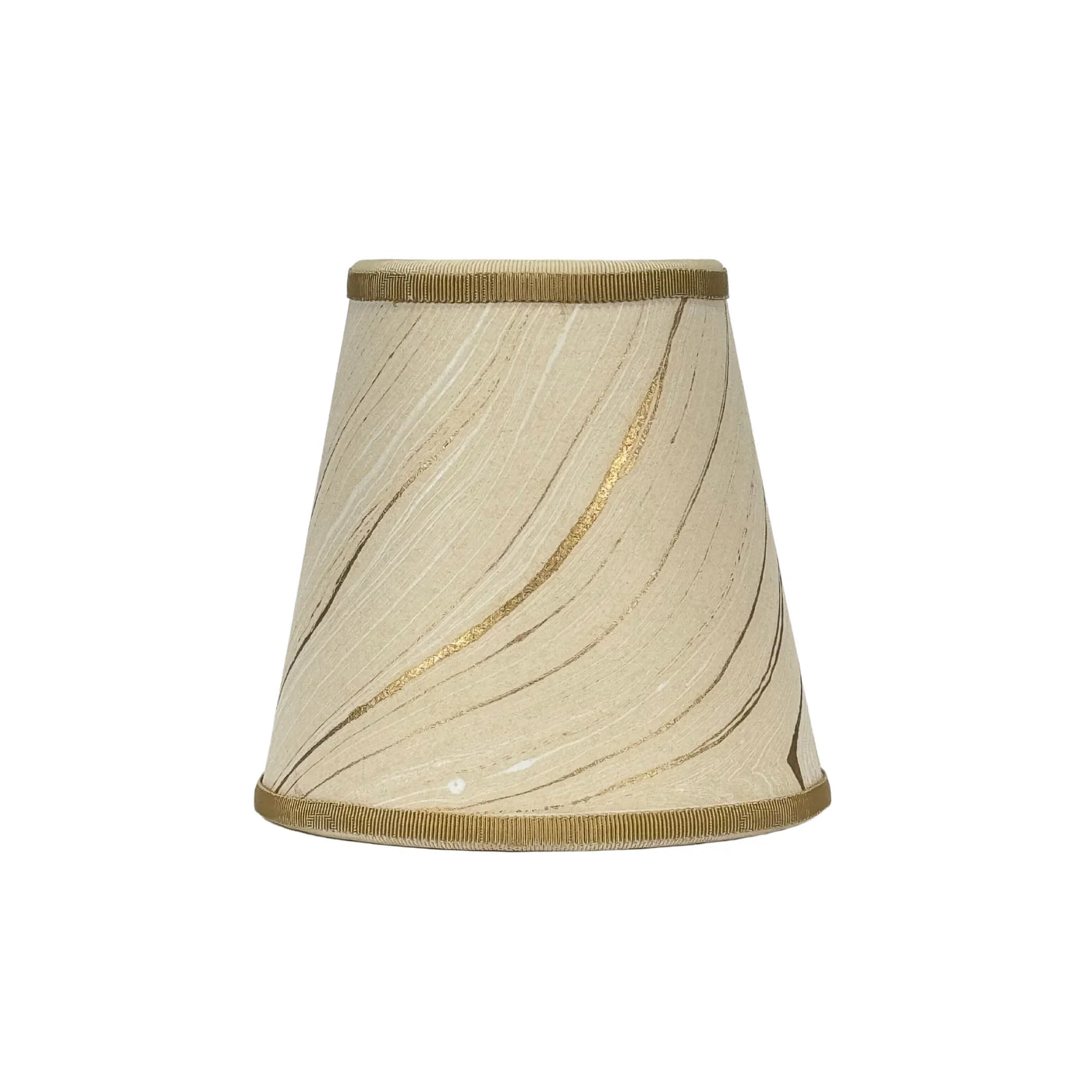 Gold marbled paper lamp shade with swirling pattern for Poldina Pro
