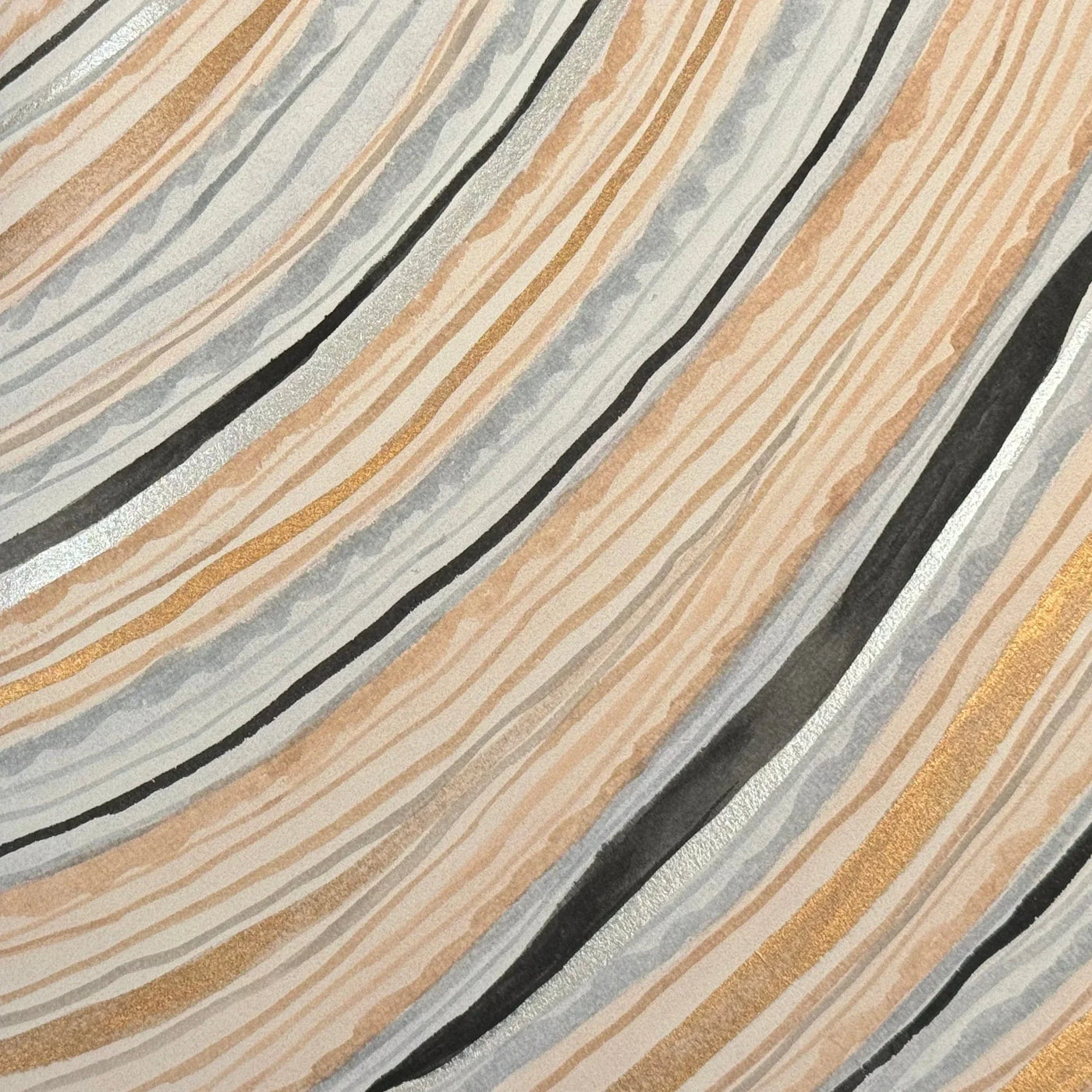 Gracie - Handpainted Marble Wallpaper Lampshade Close up