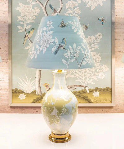 Gracie - Handpainted Hampton Garden Paper Lampshade