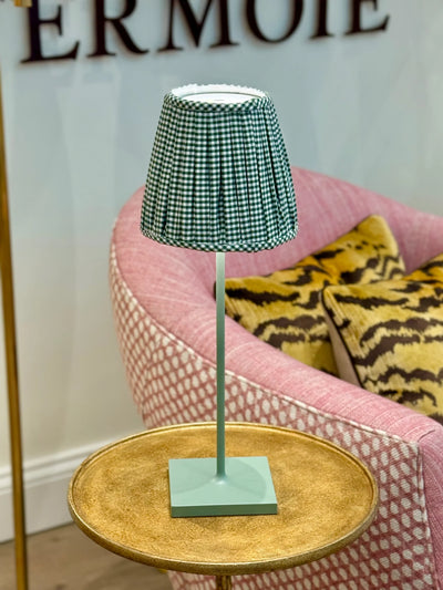 Green Gingham Lampshade for Poldina Pro & Pro Mini on green poldina lamo