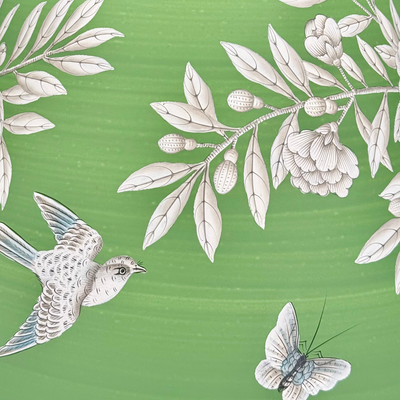 Gracie - Handpainted Greenfield Paper Lampshade