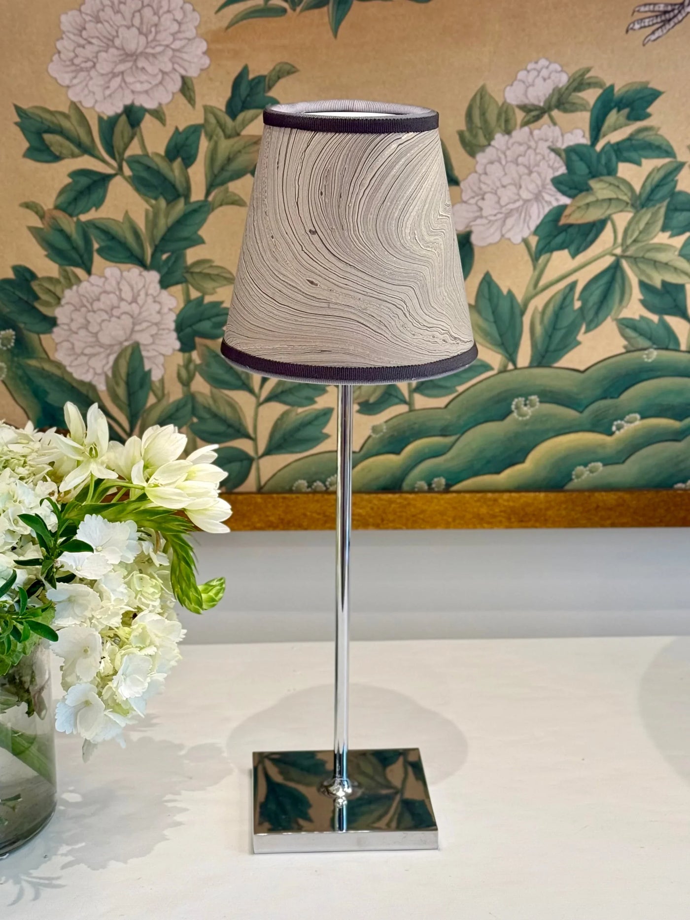 Grey Marbled Paper Lampshade for Poldina Pro & Pro Mini on Poldina