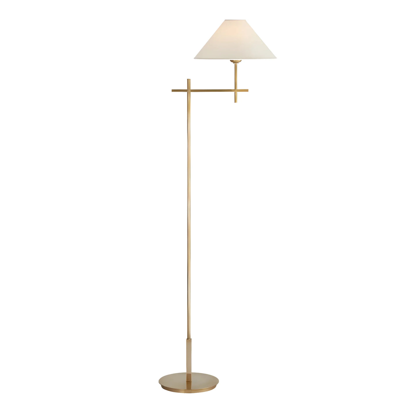 Hackney Bridge Arm Floor Lamp - Hand-Rubbed Antique Brass