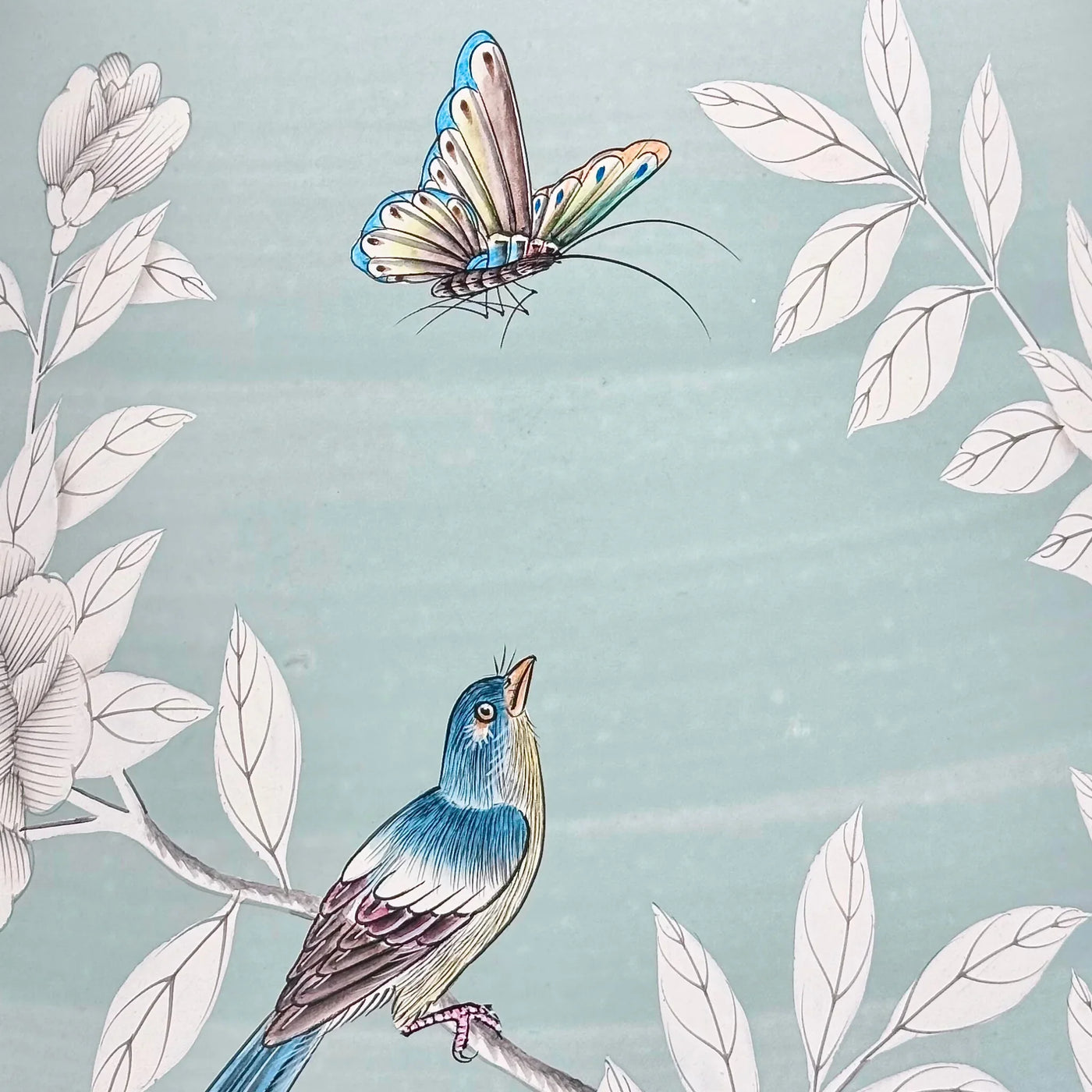 Close up of Gracie Studio - Hand-Painted Hampton Garden Paper Lampshade