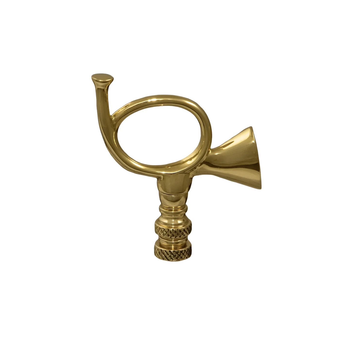 Hunter's Horn Brass Finial Close Up