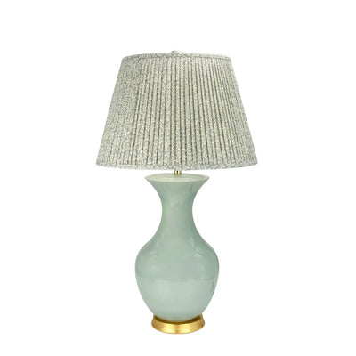 Hwang Bishop Empress Table Lamp in Blue Celadon with a Gold Base