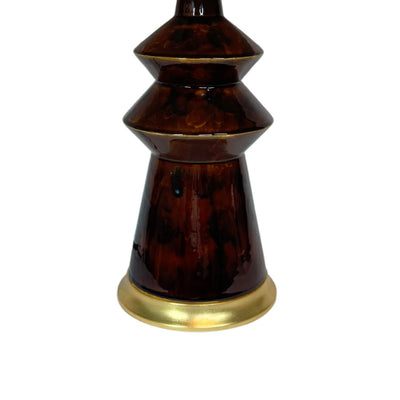 Hwang Bishop Malibu Table Lamp in Tortoise with a Gold Base