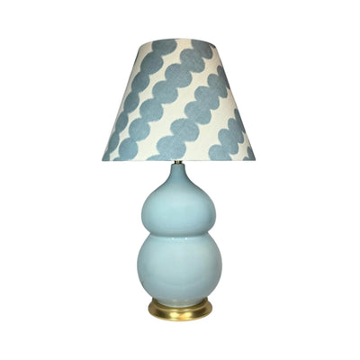 Hwang Bishop Nanjing Table Lamp in Sky with a Gold Base