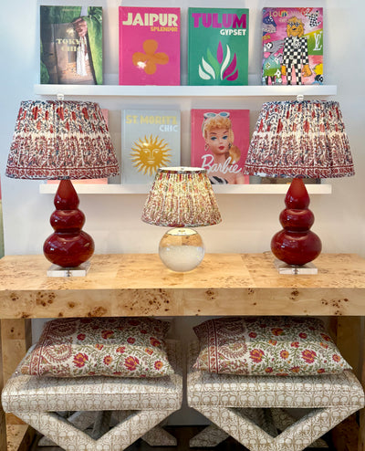 Ian Sanderson Cushion in Chilli Mallow Border