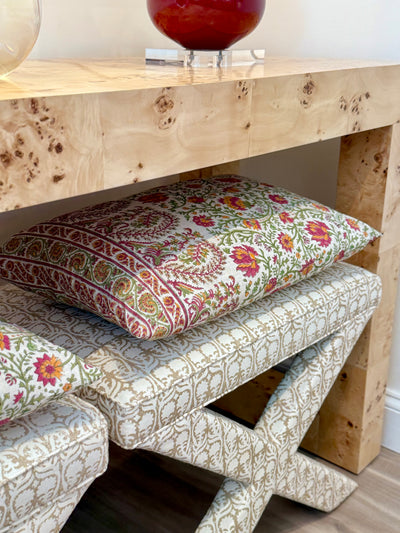 Ian Sanderson Cushion in Chilli Mallow Border