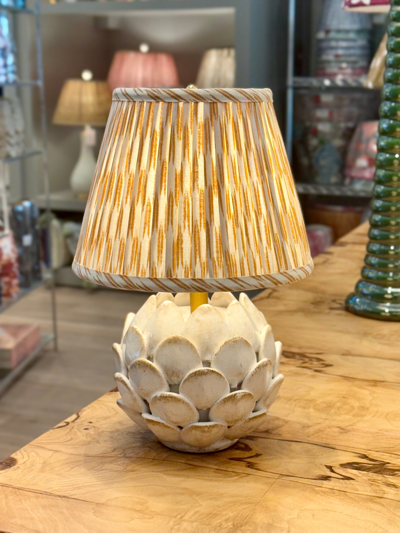 Declan Mini White Porcelain Artichoke Lamp