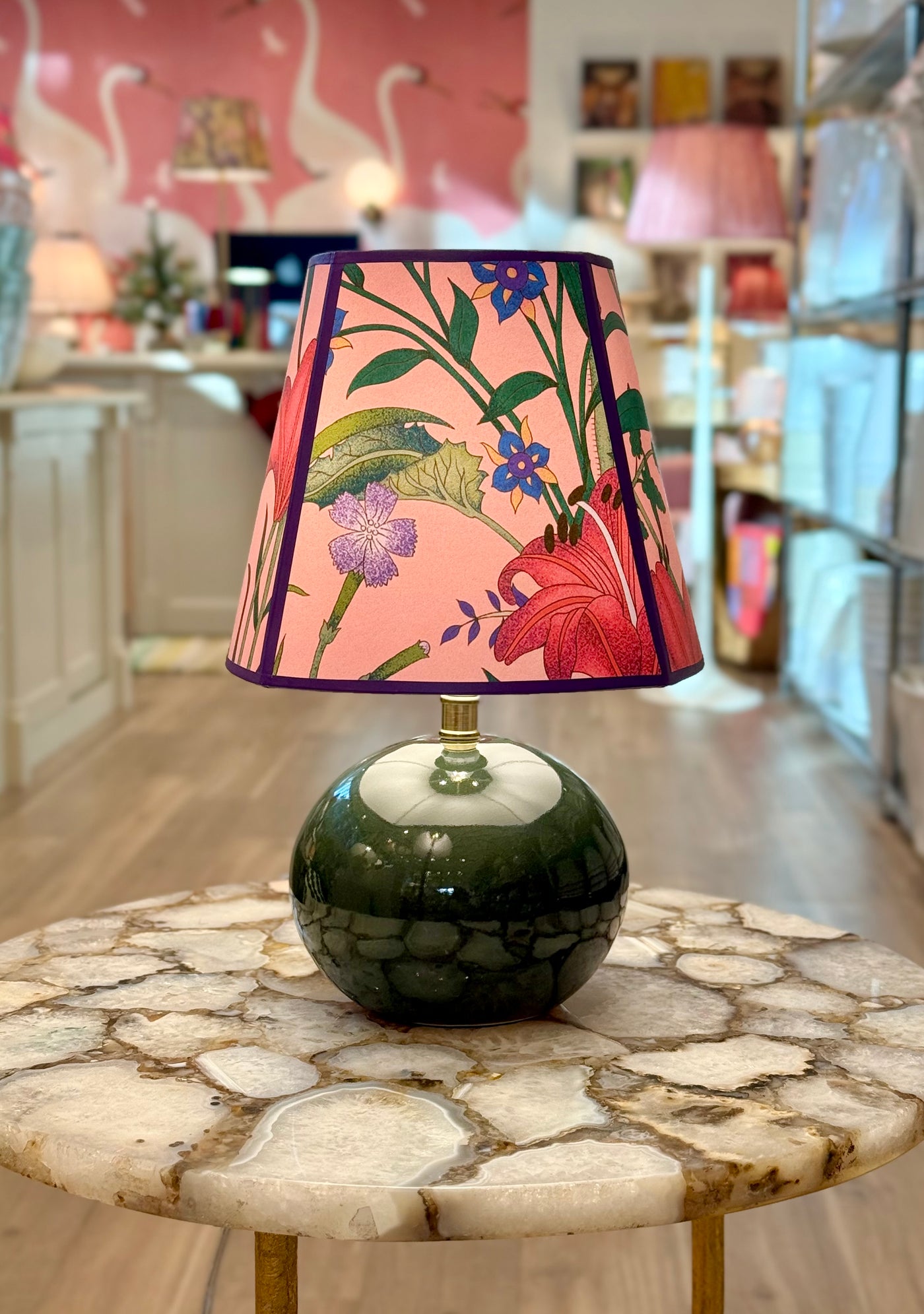 Charlie Mini Dark Green Porcelain Lamp