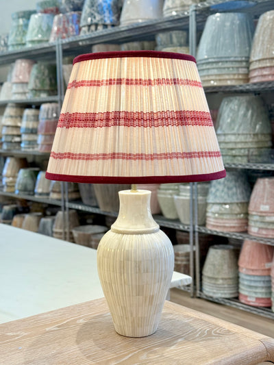 Rosanna Lonsdale Embroidered Red Striped Lampshade