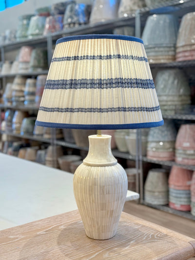 Rosanna Lonsdale Embroidered Blue Striped Lampshade