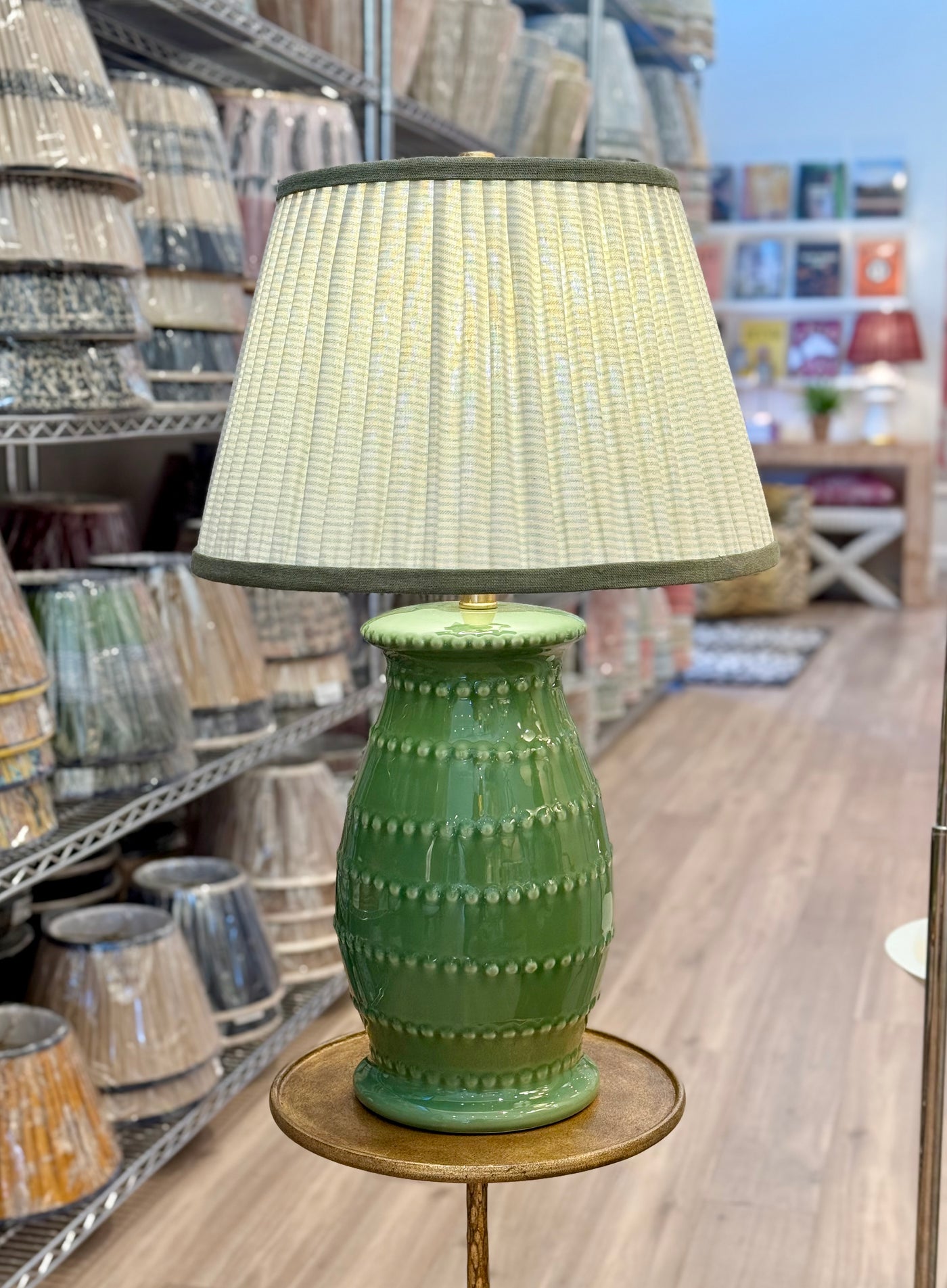 Rosanna Lonsdale Green Striped Lampshade