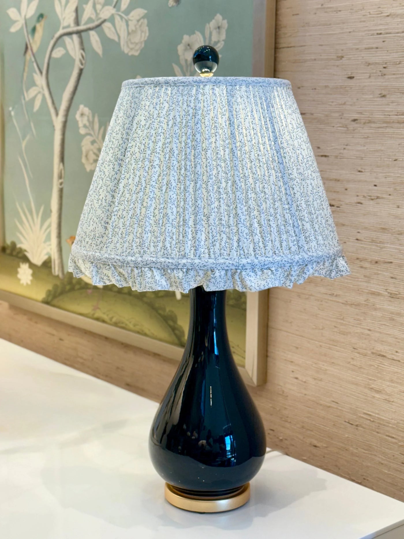 Ian Sanderson Steel Blue Leonie Ruffle Lampshade