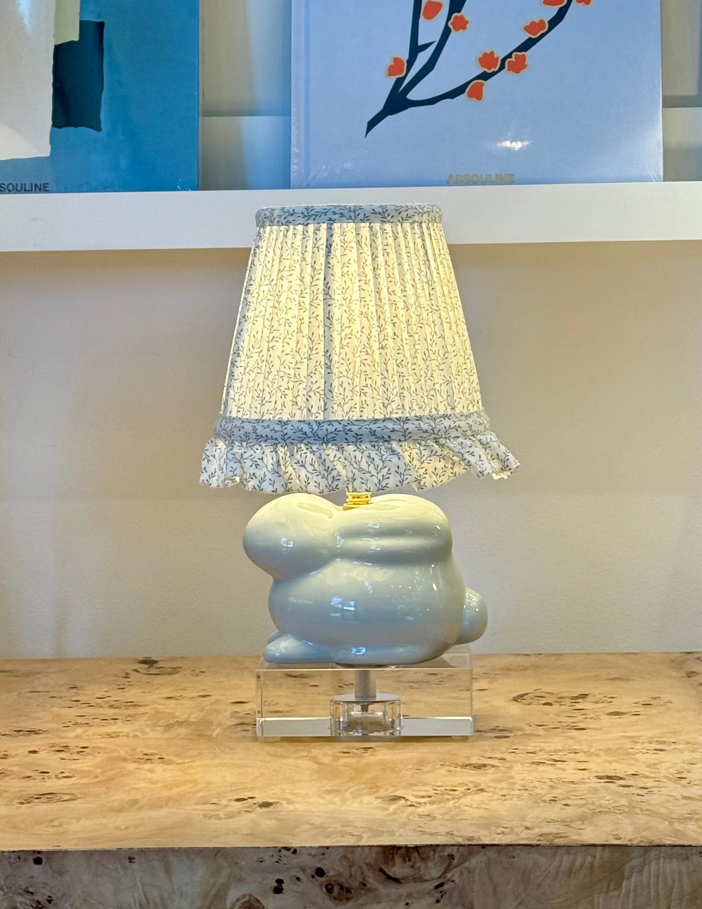 Ian Sanderson Steel Blue Leonie Ruffle Lampshade