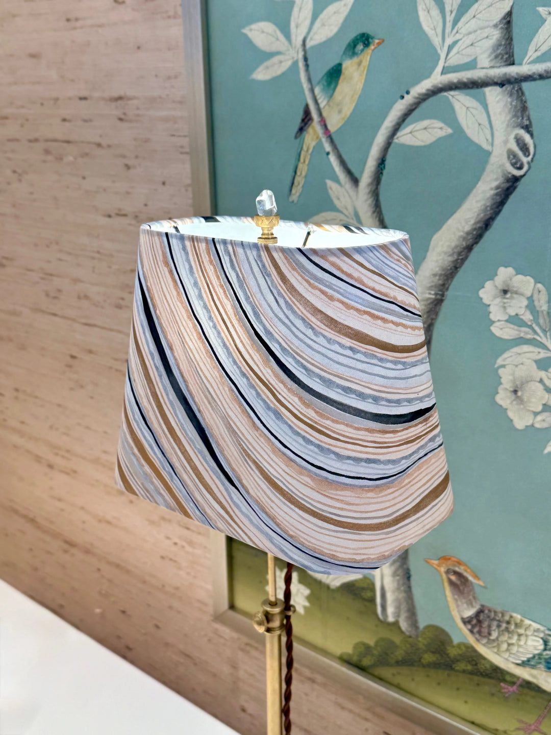 Gracie - Handpainted Marble Wallpaper Rectangular Shade