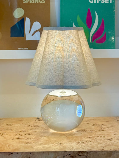 Out Scallop Natural Linen Hardback Lampshade