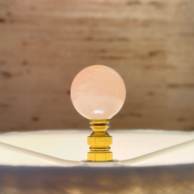Rose Quartz Stone Medium Ball Finial