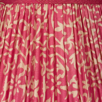 Pink & Beige Sari Lampshade with Self Trim