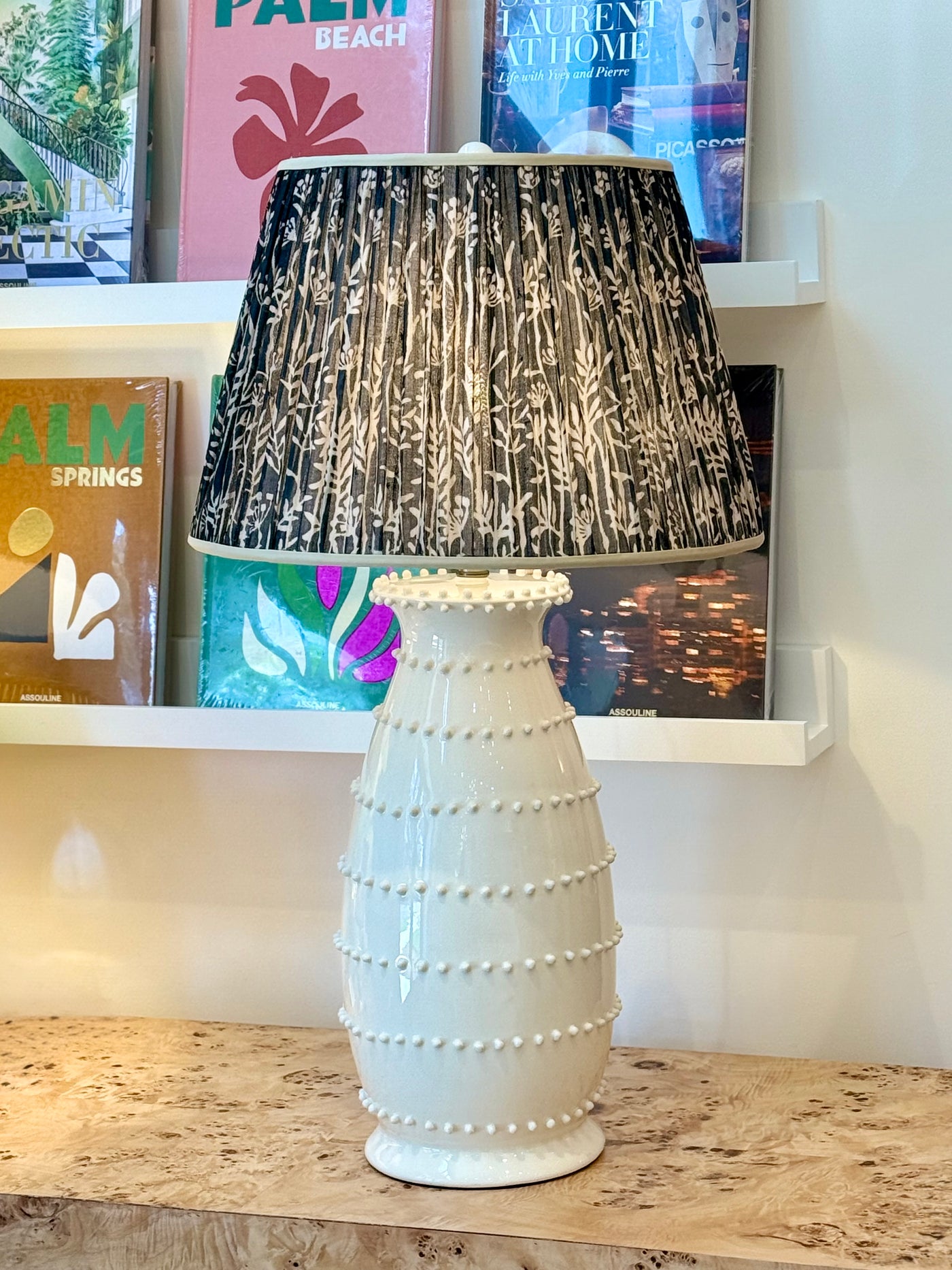Black & Taupe Sari Lampshade with Champagne Silk Trim