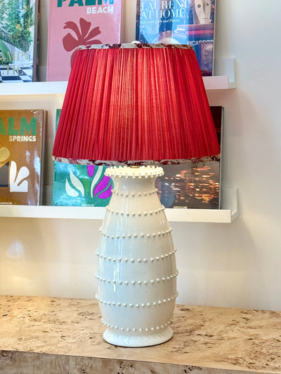 Pink Sari Lampshade with Kissing Fish Trim