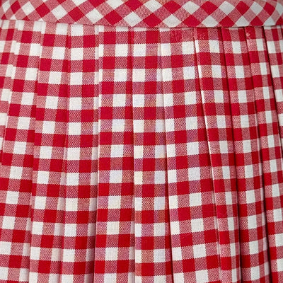 Red Gingham Lampshade for Poldina Pro & Pro Mini up close 