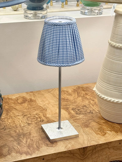 Light Blue Gingham Lampshade for Poldina Pro & Pro Mini