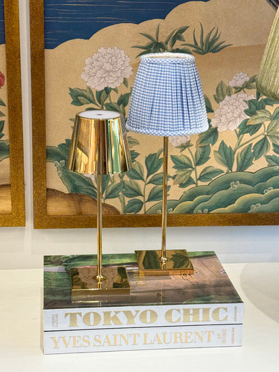 Light Blue Gingham Lampshade for Poldina Pro & Pro Mini