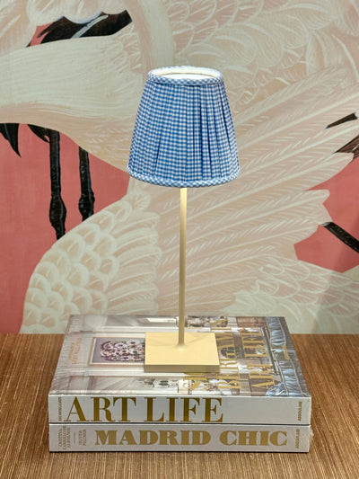 Light Blue Gingham Lampshade for Poldina Pro & Pro Mini