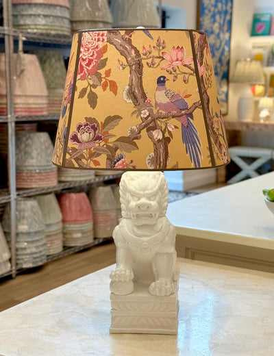 GP&J Baker - Eltham Wallpaper Lampshade on white lamp