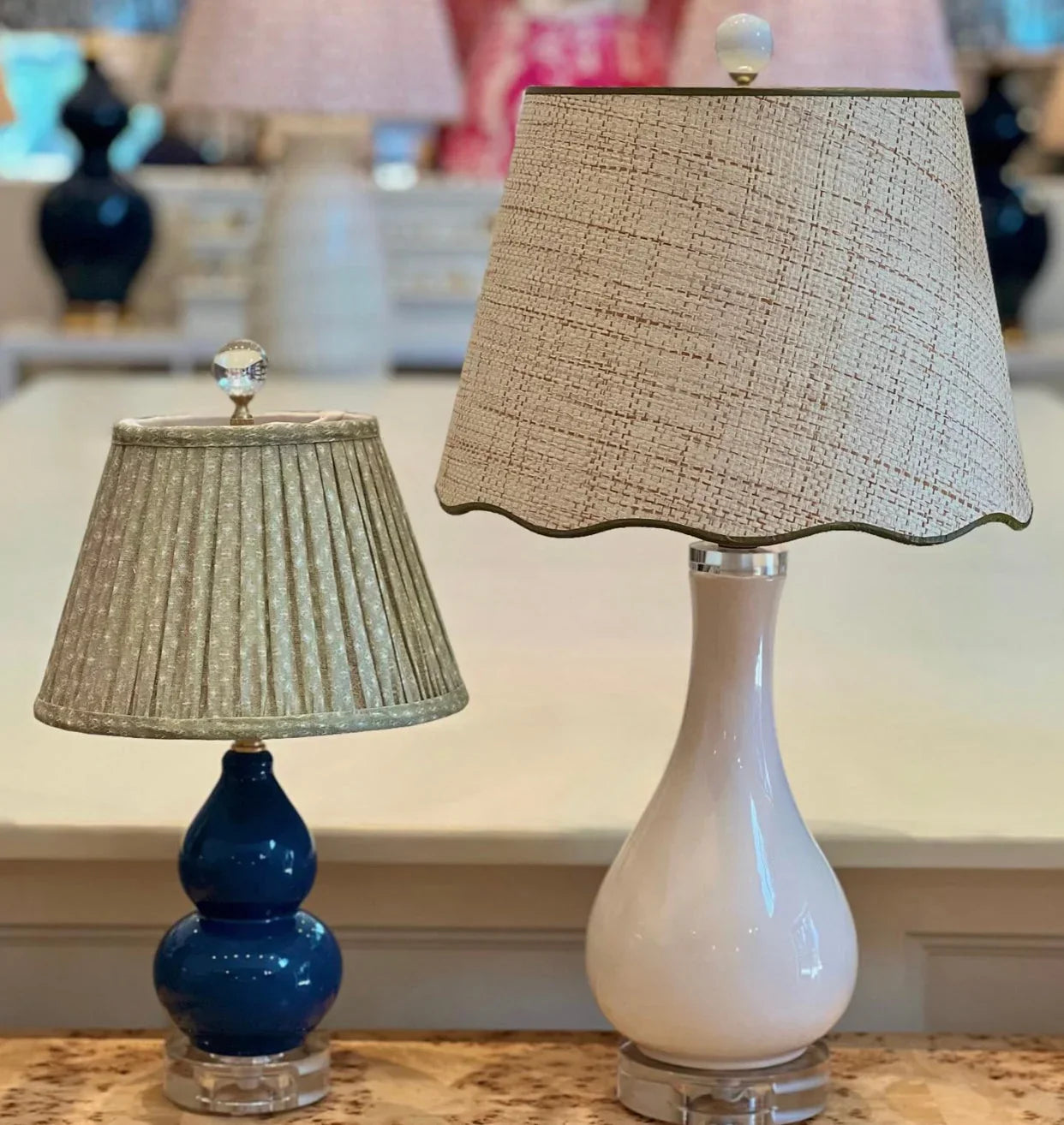 Fermoie Green Figured Lampshade