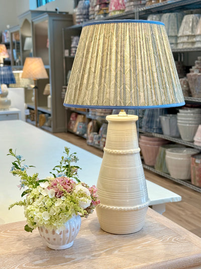 Blonde Ribbed Vase Ceramic Table Lamp