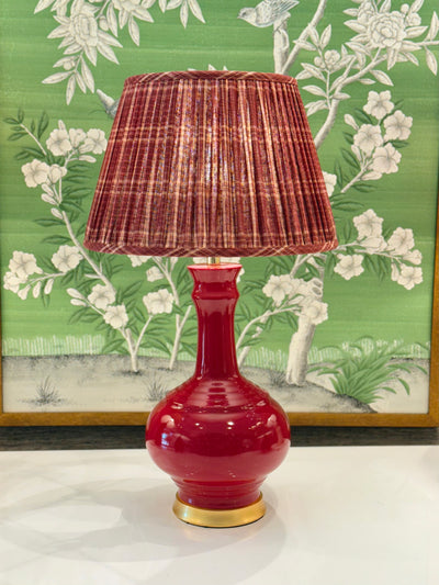 Ian Sanderson Peverell Check Red Lampshade