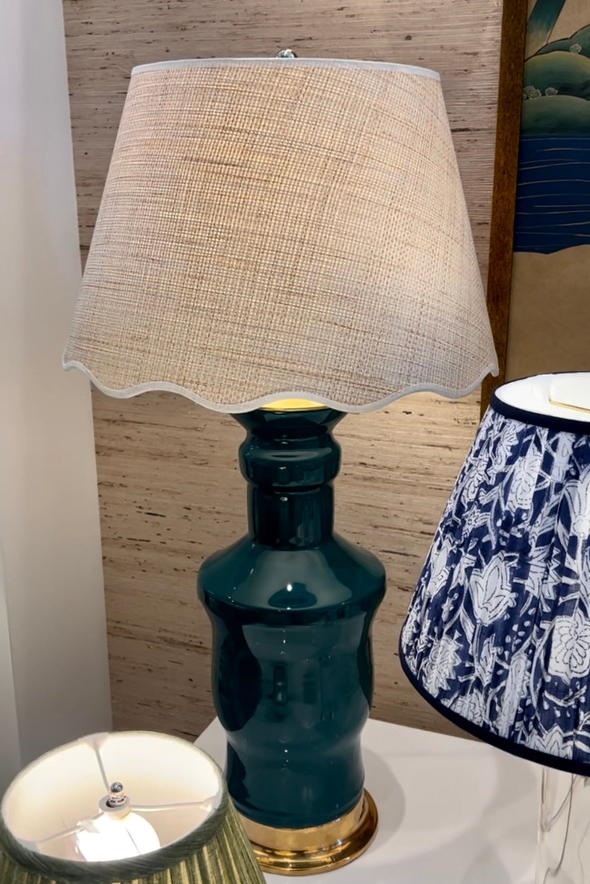 Scalloped Raffia Hardback Lampshade